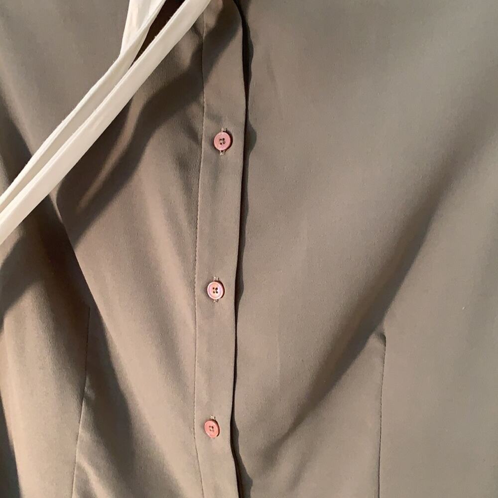 Green Button Down Blouse - image 4